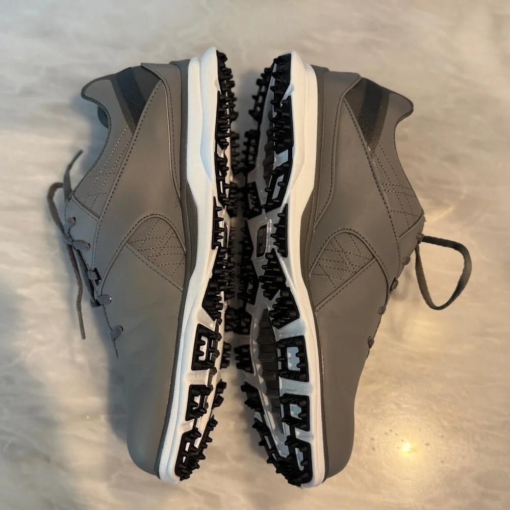 FootJoy Pro|SL Men’s Golf Shoes 9M Gray Black White Spiked Cleats – Performance